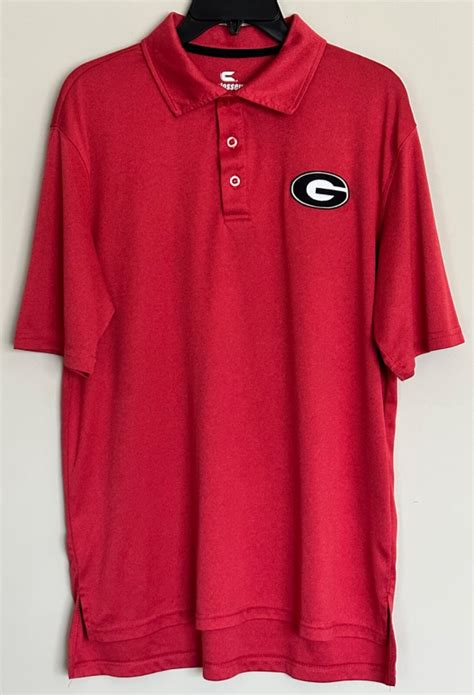 Georgia Bulldogs Men's Polo Dress Shirt Size LARGE Red UGA Embroidered ...