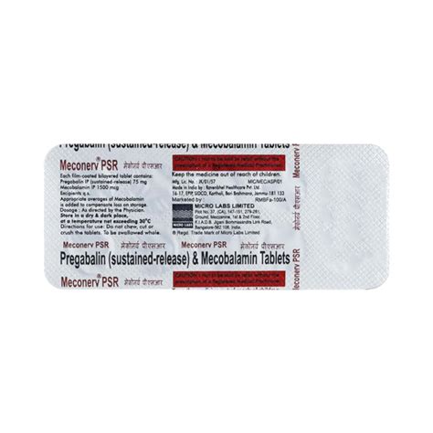 Meconerv P Sr Strip Of 10 Tablets: Uses, Side Effects, Price & Dosage ...