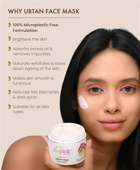 La Pink Ubtan White Haldi Face Pack Mask with 100% Microplastic Free F ...