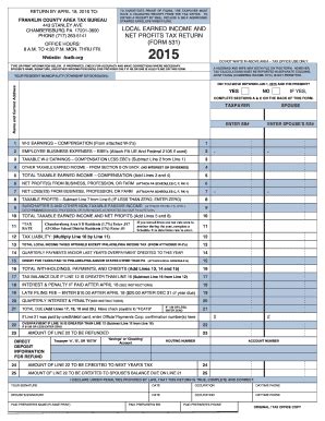 PA FCATB 531 - Franklin County 2015 - Fill out Tax Template Online