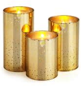Buy LTETTES Real Wax LED Glass Pillar Flameless Candles | Faux Dancing ...