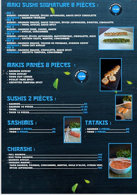 Menu au Maki Sushi restaurant, Brignais