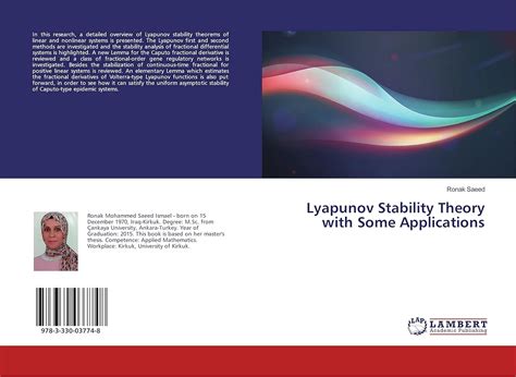 Lyapunov Stability Theory with Some Applications : Ronak Saeed: Amazon ...