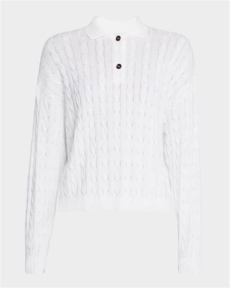 Brunello Cucinelli Micro Sequined Double Cable-Knit Polo Sweater ...