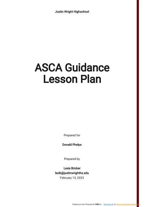 ASCA Guidance Lesson Plan Template - Google Docs, Word, Apple Pages ...