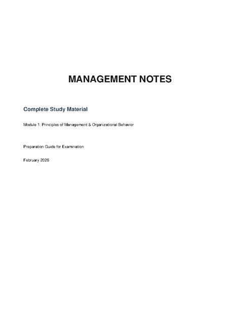MANAGEMENT 101 Final Exam Study Guide: Principles & Key Concepts - Studocu