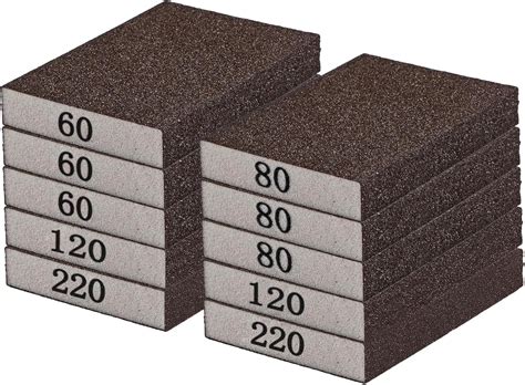 Amazon.com: 10-Pack Sanding Blocks – Sand Paper Assortment Pack in 60 ...