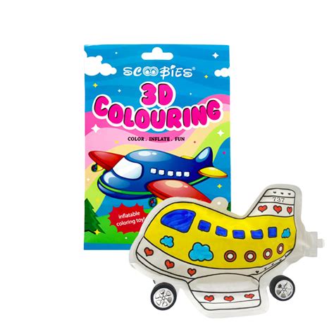 3D Coloring | Inflatable Plane with 5 Markers and Add on Wheels | By ...
