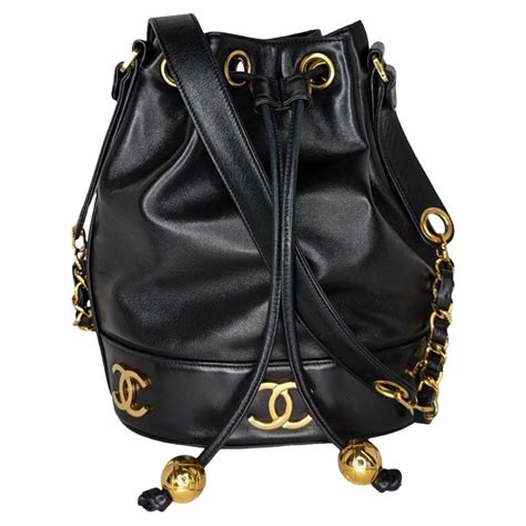 Chanel Vintage Lambskin Drawstring Bucket Bag at 1stDibs
