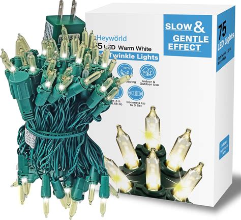 Heyworld Slow Twinkle Lights 75 LED Gentle Twinkling Christmas Lights ...