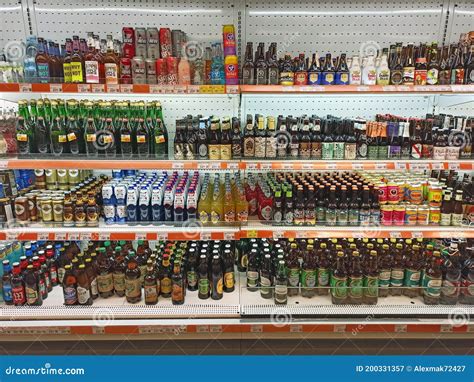 Store of Alcoholic Drinks. Alcohol Drink Market Concept. Different ...