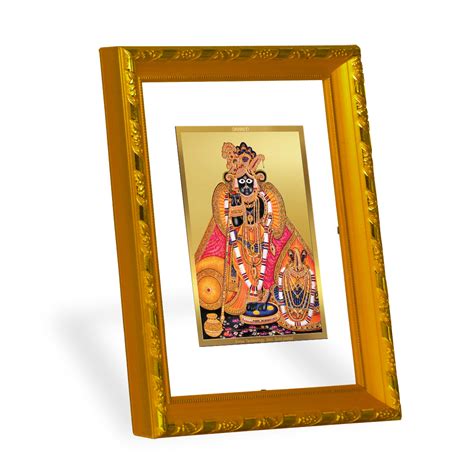DIVINITI 24K Gold Plated Bankey Bihari Photo Frame For Home Wall Decor