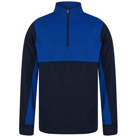 Mens Quarter Zip Track Top (Navy/Royal Blue) FINDEN & HALES | Decathlon