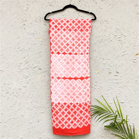 Pure Cotton Peach Needle Thread Shibori With Four Petal Flower Hand Dy ...