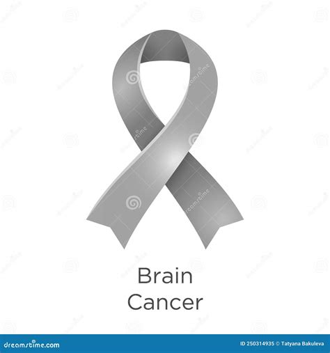 Brain Cancer Awareness Month in May. Brain Tumor. Grey Color Ribbon ...
