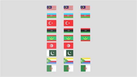 Muslim Country Flags Islamic Countries Flags Stock Photos, Royalty