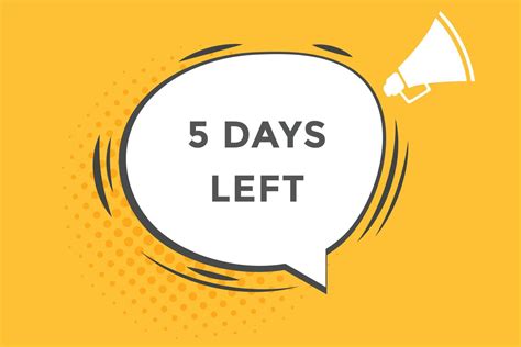 5 days left countdown template, 5 day countdown left banner label ...