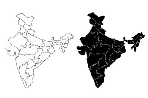Premium Vector | India political map Low detailed
