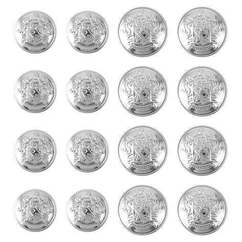 16 PCS Metal Buttons Silver Suit Buttons for Jacket Metal Blazer Button ...