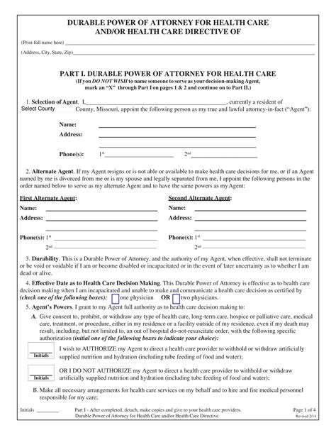 Free Printable Durable Power Of Attorney Templates [PDF, Word]