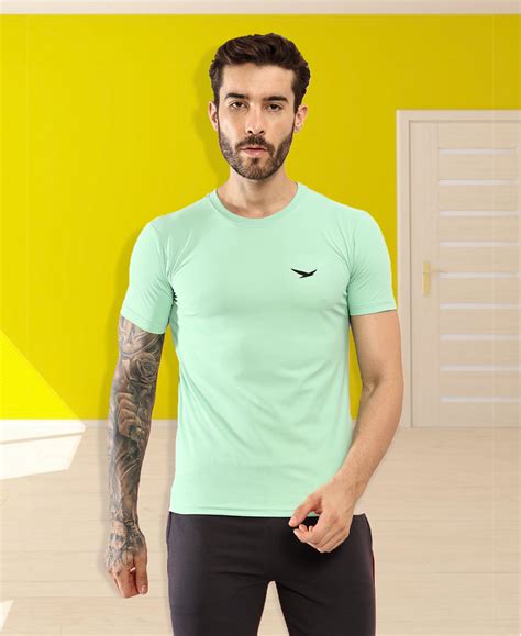 Hiflyers Men Regular Fit Polyster Pique Round Neck Half Sleev Tshirt ...