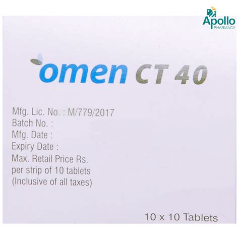 Omen CT 40 Tablet 10's Price, Uses, Side Effects, Composition - Apollo ...