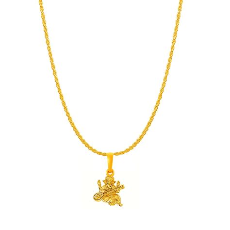 22KT Gold Plated 92.5 Pure Silver Ganesh Pendant With chain – Akshat ...
