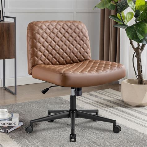 JONPONY Criss Cross Office Desk Chair,Armless Pu leather Modern Home ...