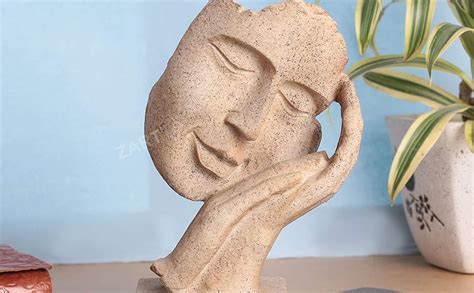 Buy zart Human Face Sculpture with Hand Showpiece or Statue Idol ...