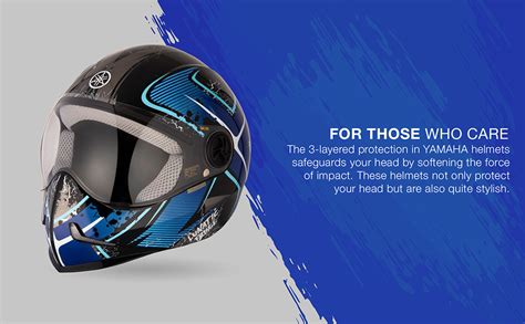 Yamaha YR1 Full Face Helmet (Black with Blue Graphic, Size XL ...