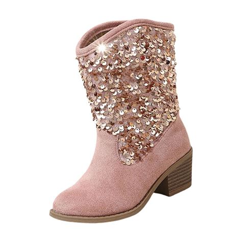CPNG Toddler Little Girls Boots Sparkly Girls Cowboy Boots Dress Boot ...