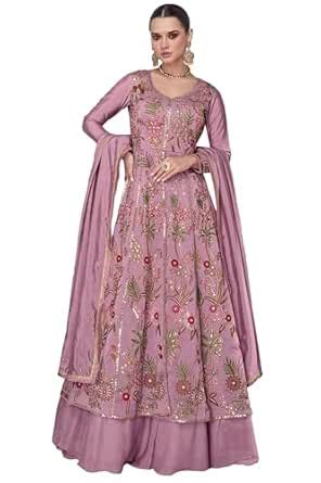 Buy Miss Ethnik Women's Pink Vipro Silk Stitched Top With Bottom and ...