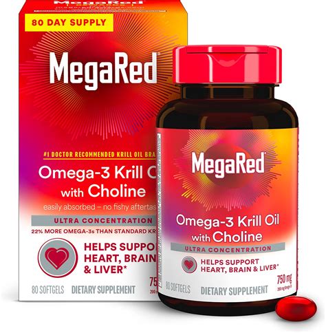 Amazon.com: MegaRed Advanced 4 in 1 Omega-3 Fish Oil + Krill Oil, 80 ...