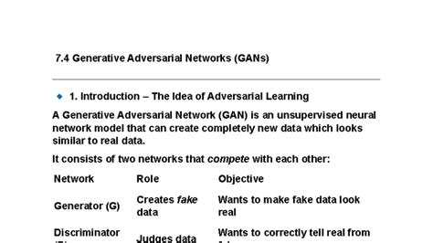 GAN 7.4 Lecture Notes: Understanding Generative Adversarial Networks ...