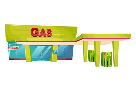Cartoon Gas Station Clip Art