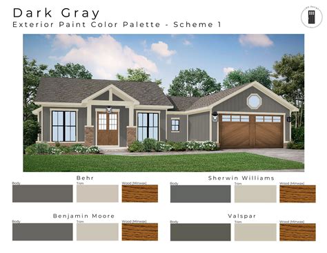 Gray Charcoal Exterior Paint Palettes | Dark Gray Exterior House Color ...
