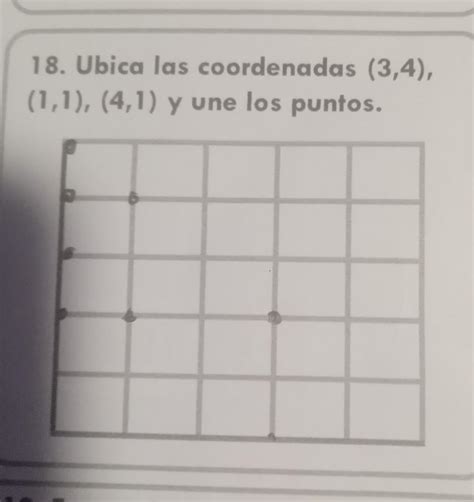ubica las coordenadas 3,4 1,1 4,1 y une los puntos. - Brainly.lat