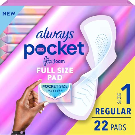 Amazon.com: Always Pocket Feminine Pads for Women with FlexFoam, Size 1, Regular, with Wings ...