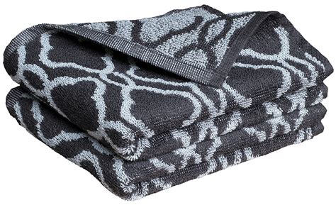 AceFab set of 2 Hand Towels [ 38 cm x 60 cm ] in Caffeine and Grey ...