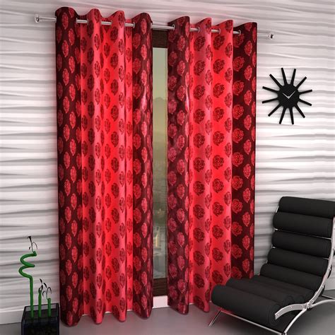 Buy Home Sizzler 4 Piece Eyelet Polyester Long Door Curtain Set - 9ft ...