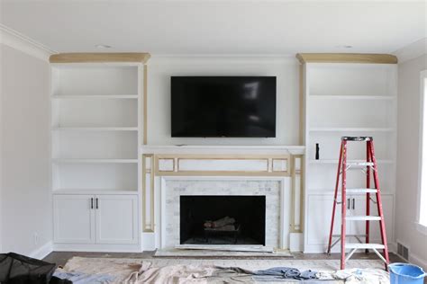 White Built-Ins Around the Fireplace: Before and After | Built in shelves living room, Fireplace ...