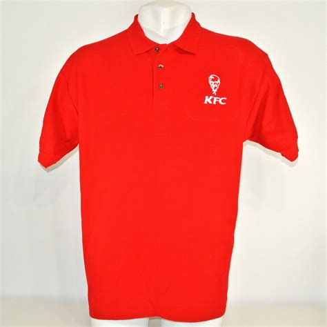 KFC Kentucky Fried Chicken Employee Uniform Polo Shirt Red Size M Medium NEW