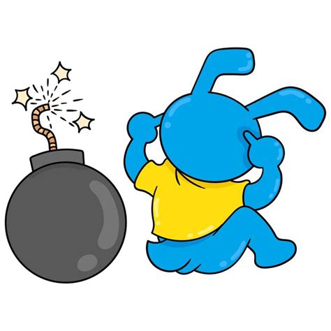 Der Hase bedeckt seine Ohren und wartet darauf, dass die Bombe ...
