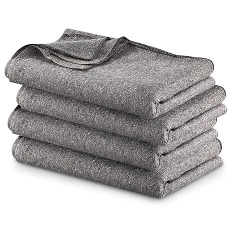 Military Style Wool Blend Blankets, 4 Pack, 60" x 80" | Sportsman's Guide