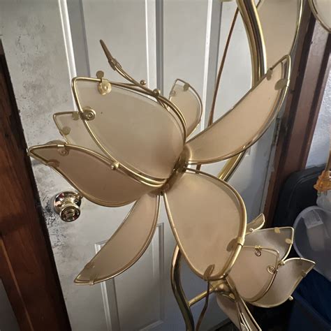 Vintage Hollywood Regency Glass Lotus floor lamp 3 Light | eBay
