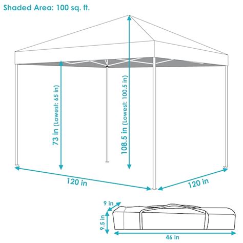 Sunnydaze Decor 10-ft x 10-ft Square Gray Pop-up Canopy WUY-762 at ...