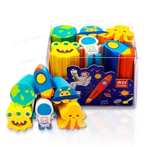 FunBlast Space Theme Erasers for Kids – Kawaii Erasers, Cute Pencil ...