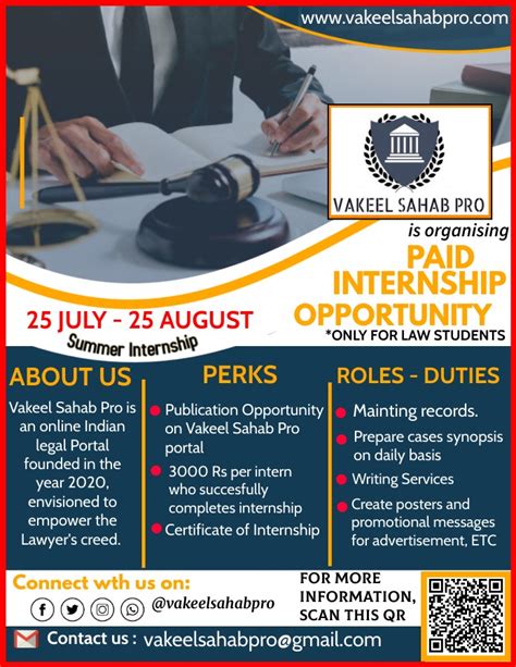 [Internship Opportunity] Paid Internship Opportunity at Vakeel Sahab ...