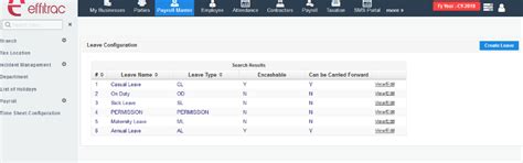 Leave Configuration in Payroll Software | User Manual - effitrac