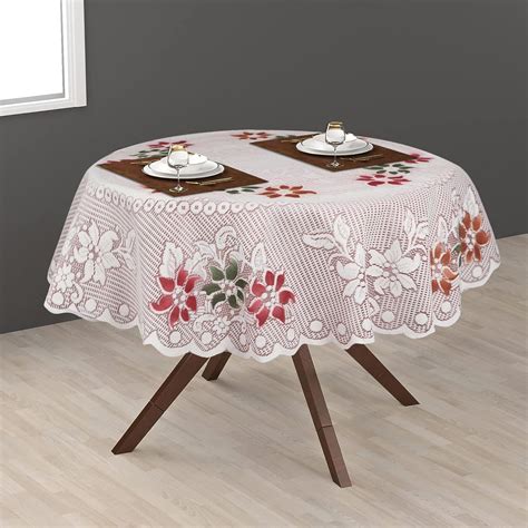 Buy Dakshya Industries Polycotton 40 Inch Round 2 Seater Center Table ...